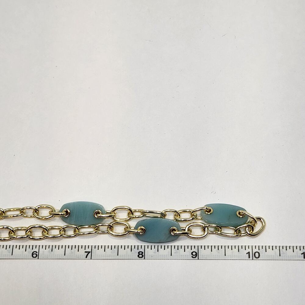 Kendra Scott Ashlyn Mixed Teal Amazonite 14k Yellow Gold Plated Chain Necklace - Picture 5 of 6